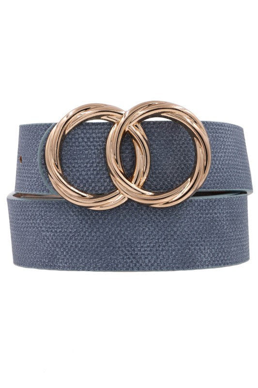 Faux Leather Double-Ring Belt